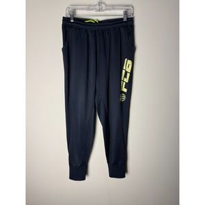 FC Barcelona Jogging Pants Men's L Navy Blue Soccer Cuffed Bottoms